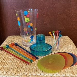 Colorful acrylic bar set